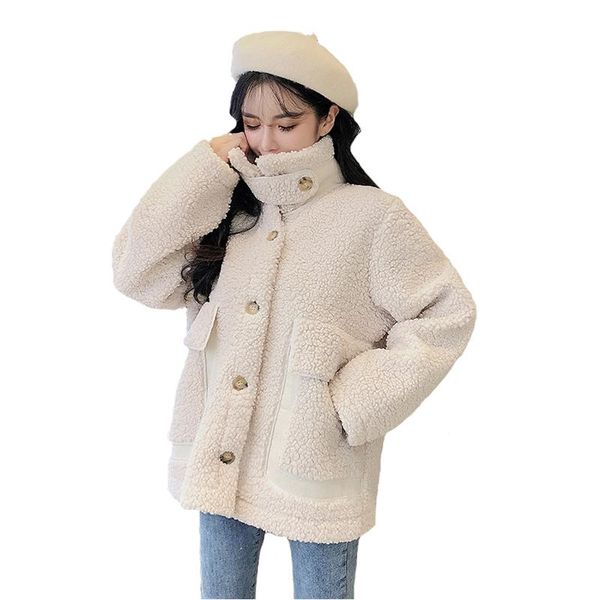 2021 autumn winter warm jacket woman outerwear korean loose thicken particles lamb hair short long-sleeved parkera jackets women, Black
2021 autumn winter warm jacket woman outerwear korean loose thicken particles lamb hair short long-sleeved parkera jackets women, Black