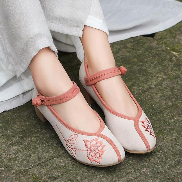 johnature cotton fabric women shoes 2020 new retro casual buckle strap round toe embroider handmade high heels ladies shoes1, Black
johnature cotton fabric women shoes 2020 new retro casual buckle strap round toe embroider handmade high heels ladies shoes1, Black
