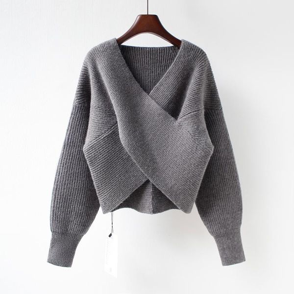 superaen autumn short pullover v-neck irregular solid sweater women 2020 new korean style loose jacket, White;black
superaen autumn short pullover v-neck irregular solid sweater women 2020 new korean style loose jacket, White;black