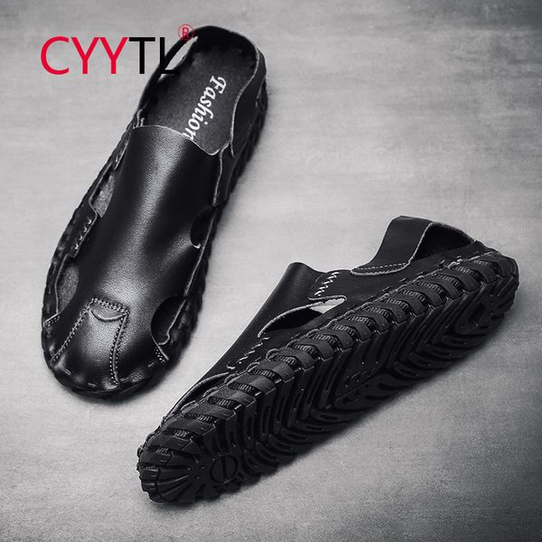 cyytl fashion men sandals genuine leather sewing shoes outdoor beach sneakers summer slippers for male sandale homme toe cap t200420, Black
cyytl fashion men sandals genuine leather sewing shoes outdoor beach sneakers summer slippers for male sandale homme toe cap t200420, Black