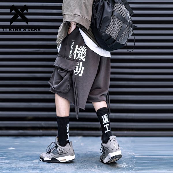11 bybb's dark hip hop side pockets ribbons cargo shorts men streetwear joggers 2020 summer oversize techwear short pants q1107, White;black
11 bybb's dark hip hop side pockets ribbons cargo shorts men streetwear joggers 2020 summer oversize techwear short pants q1107, White;black