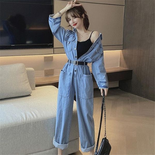women's jumpsuits & rompers fashion retro denim overalls 2021 autumn casual loose wide-leg pants jeans trousers with pockets, Black;white
women's jumpsuits & rompers fashion retro denim overalls 2021 autumn casual loose wide-leg pants jeans trousers with pockets, Black;white