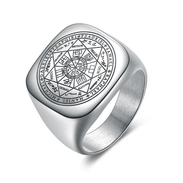 solomon rings for men silver color magic runes stainless steel signet rings pagan amulet male jewelry, Golden;silver
solomon rings for men silver color magic runes stainless steel signet rings pagan amulet male jewelry, Golden;silver