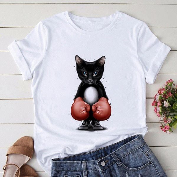 female t-shirt boxing cat cartoon print t-shirt summer fashion harajuku graphic t-shirt casual women drop shipping, White
female t-shirt boxing cat cartoon print t-shirt summer fashion harajuku graphic t-shirt casual women drop shipping, White