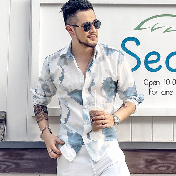 new arrival man shirt pattern design long sleeve floral flowers print slim fit man casual shirt fashion dress shirts chemis s875 1021, White;black
new arrival man shirt pattern design long sleeve floral flowers print slim fit man casual shirt fashion dress shirts chemis s875 1021, White;black