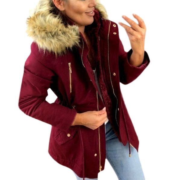 2019 new female coat autumn with fur collar hooded cotton padded winter jacket women short outwear basic jacket, Black
2019 new female coat autumn with fur collar hooded cotton padded winter jacket women short outwear basic jacket, Black