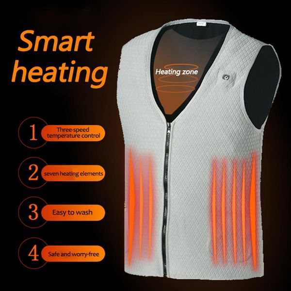 outdoor winter warm intellegient heated vest men women electric thermal clothing flexible usb infrared heating jacket waistcoat, Gray;blue
outdoor winter warm intellegient heated vest men women electric thermal clothing flexible usb infrared heating jacket waistcoat, Gray;blue