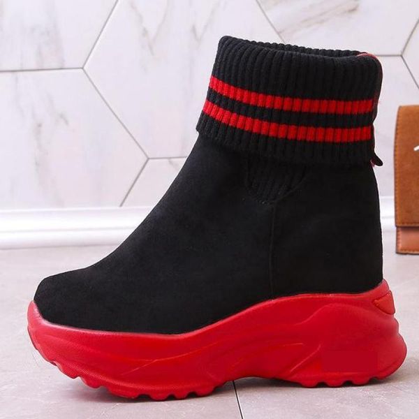 2020 winter platform women ankle boots female non slip sneakers shoe 8cm sock boots autumn flock short woman, Black
2020 winter platform women ankle boots female non slip sneakers shoe 8cm sock boots autumn flock short woman, Black
