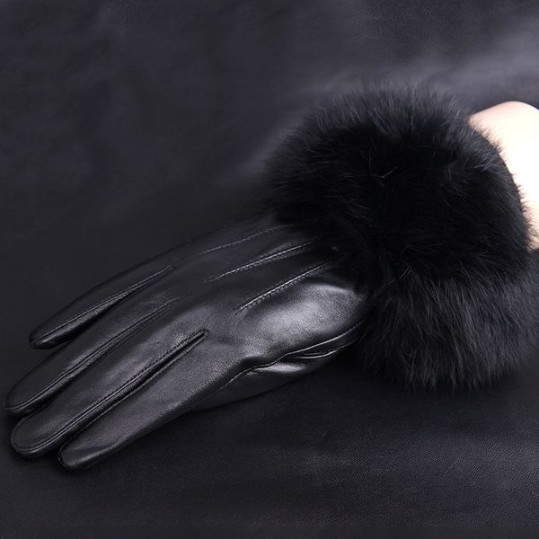 winter black sheepskin mittens leather gloves for women rabbit fur wrist sheepskin gloves black warm female driving gloves 201104, Blue;gray
winter black sheepskin mittens leather gloves for women rabbit fur wrist sheepskin gloves black warm female driving gloves 201104, Blue;gray