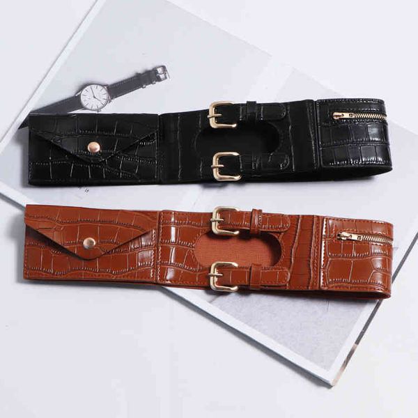 waistbands belts waist cover women wear thin waistband with crocodile pattern to show and wide belt, fashionable matching dress down jacket, Black;brown
waistbands belts waist cover women wear thin waistband with crocodile pattern to show and wide belt, fashionable matching dress down jacket, Black;brown