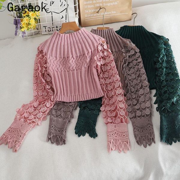 gagaok women sweet sweater 2021 spring autumn new turtleneck solid short korean knit sweaters slim warm chic wild pullovers, White;black
gagaok women sweet sweater 2021 spring autumn new turtleneck solid short korean knit sweaters slim warm chic wild pullovers, White;black