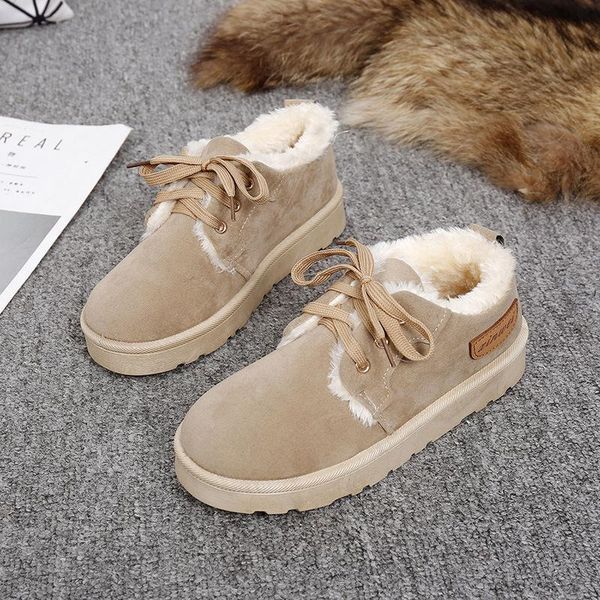 women's autumn and winter fashion new style plus velvet warm fur anti-skiing boots comfortable student flat-bottom lace-up bread, Black
women's autumn and winter fashion new style plus velvet warm fur anti-skiing boots comfortable student flat-bottom lace-up bread, Black
