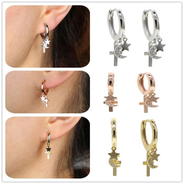 hoop & huggie 2021 punk style star moon shape 925 sterling silver for women cross earrings gothic girl wedding jewelry gift, Golden;silver
hoop & huggie 2021 punk style star moon shape 925 sterling silver for women cross earrings gothic girl wedding jewelry gift, Golden;silver