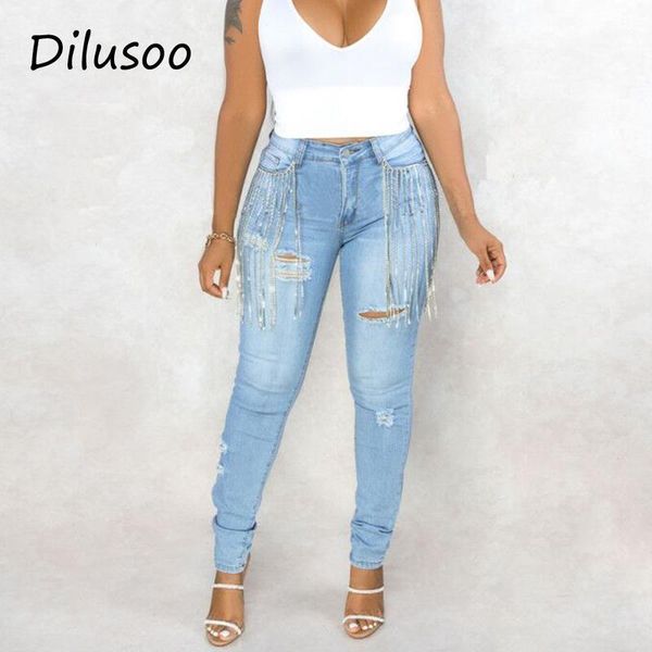 dilusoo women high waist jeans pants elastic hole ripped jeans 4 season skinny pencil pants woman metal stretch casual jeanslady1, Blue
dilusoo women high waist jeans pants elastic hole ripped jeans 4 season skinny pencil pants woman metal stretch casual jeanslady1, Blue