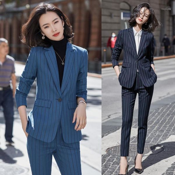 fashion blue striped blazer women business suits formal office suits work wear office ladies pant and jackets sets1, White
fashion blue striped blazer women business suits formal office suits work wear office ladies pant and jackets sets1, White