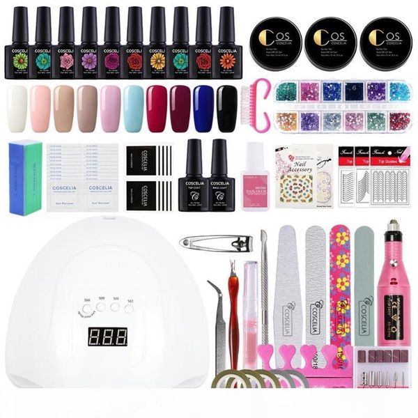 coscelia 10pcs gel nail polish set full manicure set 54w lamp dryer electric nail drill acrylic kit art tools for manicure
coscelia 10pcs gel nail polish set full manicure set 54w lamp dryer electric nail drill acrylic kit art tools for manicure