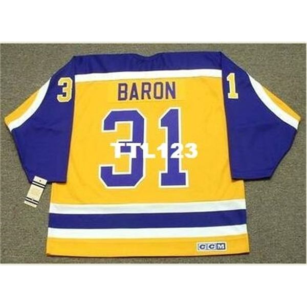 121 #31 marco baron los angeles kings 1983 ccm vintage home hockey jersey or custom any name or number retro jersey, Black
121 #31 marco baron los angeles kings 1983 ccm vintage home hockey jersey or custom any name or number retro jersey, Black