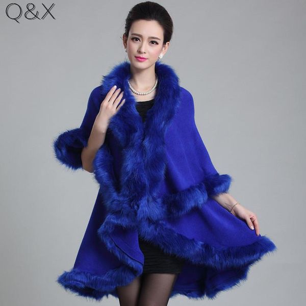 shawls sc97 2021 winter warm long knitted 2 layers poncho cape blue cashmere loose sweater women imitation fur european cardigan coat, Blue;gray
shawls sc97 2021 winter warm long knitted 2 layers poncho cape blue cashmere loose sweater women imitation fur european cardigan coat, Blue;gray