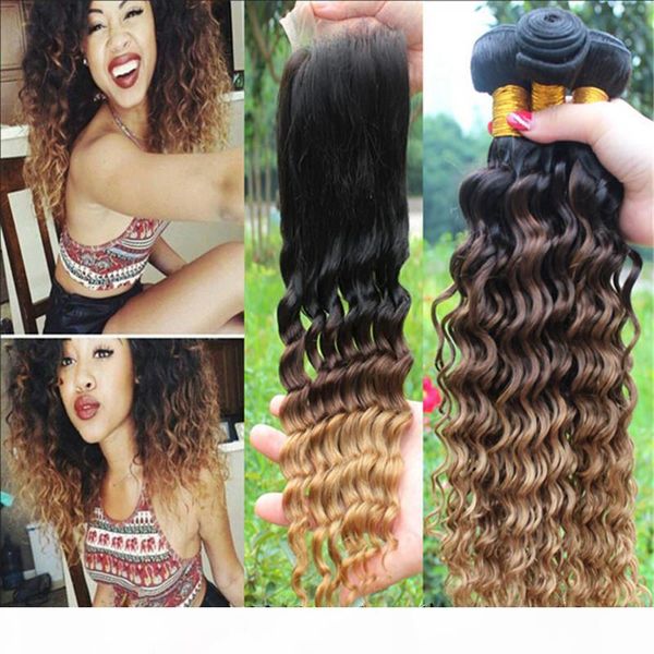 #1b 4 27 honey blonde ombre peruvian human hair weaves with lace closure deep curly wave two tone 3bundles with closure 4pcs lot, Black
#1b 4 27 honey blonde ombre peruvian human hair weaves with lace closure deep curly wave two tone 3bundles with closure 4pcs lot, Black