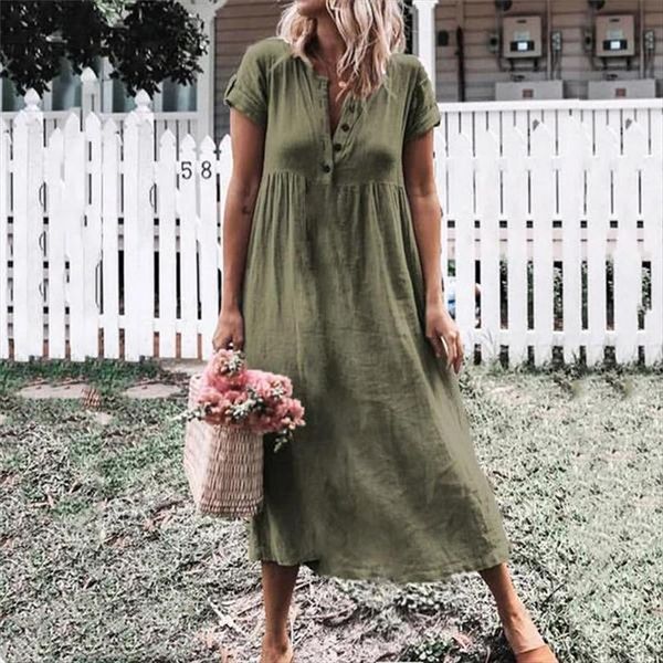 imcute s 3xl womens summer boho cotton linen solid baggy short sleeve long dress casual solid ladies sundress kaftan maxi dress, Black;gray
imcute s 3xl womens summer boho cotton linen solid baggy short sleeve long dress casual solid ladies sundress kaftan maxi dress, Black;gray