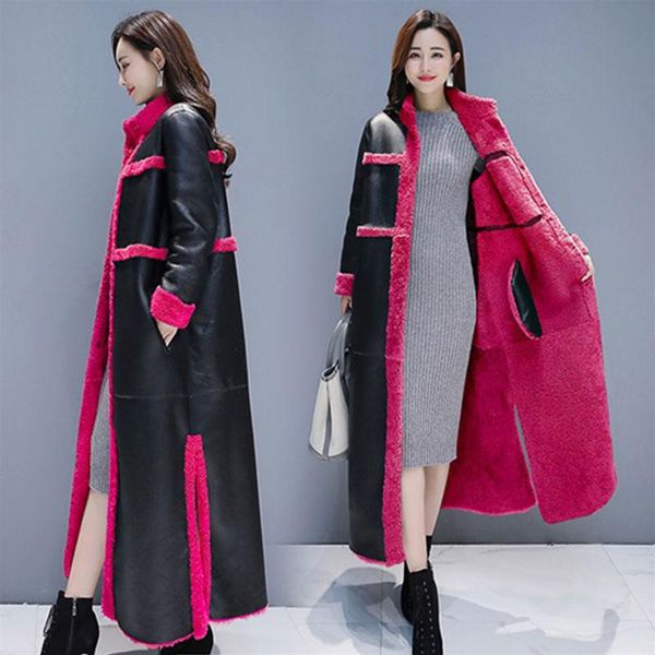 women's fur & faux women lamb coat 2021 winter plus size loose long two side wearing suede maix furry jacket leather, Black
women's fur & faux women lamb coat 2021 winter plus size loose long two side wearing suede maix furry jacket leather, Black