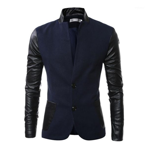 2021 new sale autumn stand collar slim fit casual men blazer pu leather sleeve jacket men bomber blazer1, White;black
2021 new sale autumn stand collar slim fit casual men blazer pu leather sleeve jacket men bomber blazer1, White;black