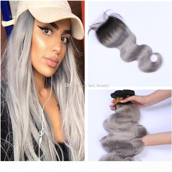 ombre grey bundles with closure body wave sliver gray ombre 3 bundles with closure two tone 1b grey brazilian human hair extensions, Black
ombre grey bundles with closure body wave sliver gray ombre 3 bundles with closure two tone 1b grey brazilian human hair extensions, Black