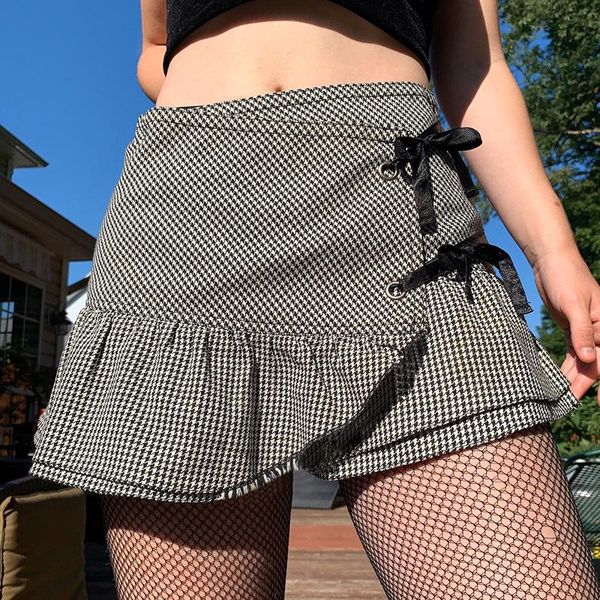 black houndstooth bow lace up women mini skirt patchwork bandage streetwear ruffle a-line skirts fashion new
black houndstooth bow lace up women mini skirt patchwork bandage streetwear ruffle a-line skirts fashion new