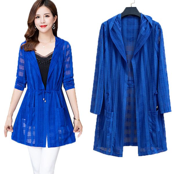 2021 new spring woman's fine knitting mid-long jacket with hood solid color outerwear cardigan will see sun protection clothes tiip, Black;brown
2021 new spring woman's fine knitting mid-long jacket with hood solid color outerwear cardigan will see sun protection clothes tiip, Black;brown