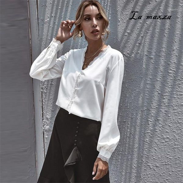 korean style elegant women t-shirts 2020 v-neck lace patchwork lantern sleeves slim 1, White
korean style elegant women t-shirts 2020 v-neck lace patchwork lantern sleeves slim 1, White