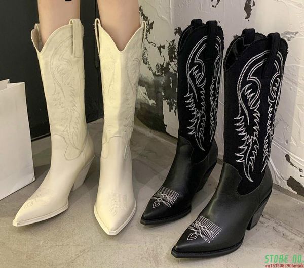женщины cowboy boots острым носом женская обувь тиснение pu кожаные ботинки колено сапоги коренастый клинья u694, Black
женщины cowboy boots острым носом женская обувь тиснение pu кожаные ботинки колено сапоги коренастый клинья u694, Black