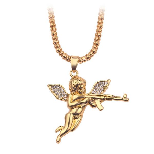 pendant necklaces hip hop bling iced out crystal angel pendants & for men jewelry gold color titanium rhinestone baby, Silver
pendant necklaces hip hop bling iced out crystal angel pendants & for men jewelry gold color titanium rhinestone baby, Silver
