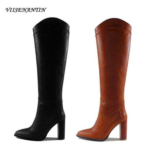 boots 2021 temperament fashion catwalk genuine leather pointed toe knee-length sleeve thick high-heeled straight knight, Black
boots 2021 temperament fashion catwalk genuine leather pointed toe knee-length sleeve thick high-heeled straight knight, Black