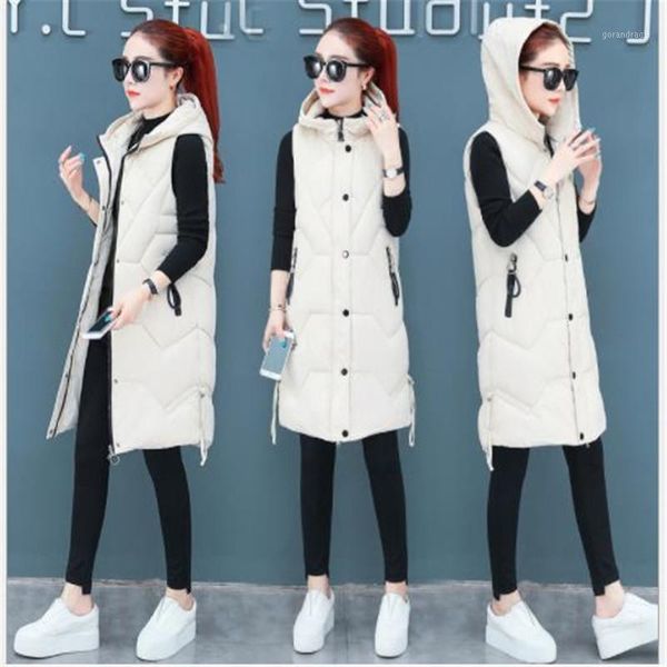 office lady women winter vest 2019medium-long down cotton waistcoat hooded women slim thick cotton-padded coat vest mujer m1581, Black;white
office lady women winter vest 2019medium-long down cotton waistcoat hooded women slim thick cotton-padded coat vest mujer m1581, Black;white