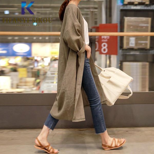 korean women cotton linen trench coat 2020 summer loose plus size long sleeve fashion long trench coat female casual outerwear1, Tan;black
korean women cotton linen trench coat 2020 summer loose plus size long sleeve fashion long trench coat female casual outerwear1, Tan;black