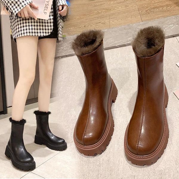 boots women new 2020 shoes luxury designer booties ladies zipper round toe winter footwear mid calf fashion autumn rubber, Black
boots women new 2020 shoes luxury designer booties ladies zipper round toe winter footwear mid calf fashion autumn rubber, Black