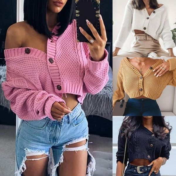 women batwing long sleeve cardigan v-neck button down loose sweater coat chunky cable knit solid color cropped outwear1, White
women batwing long sleeve cardigan v-neck button down loose sweater coat chunky cable knit solid color cropped outwear1, White