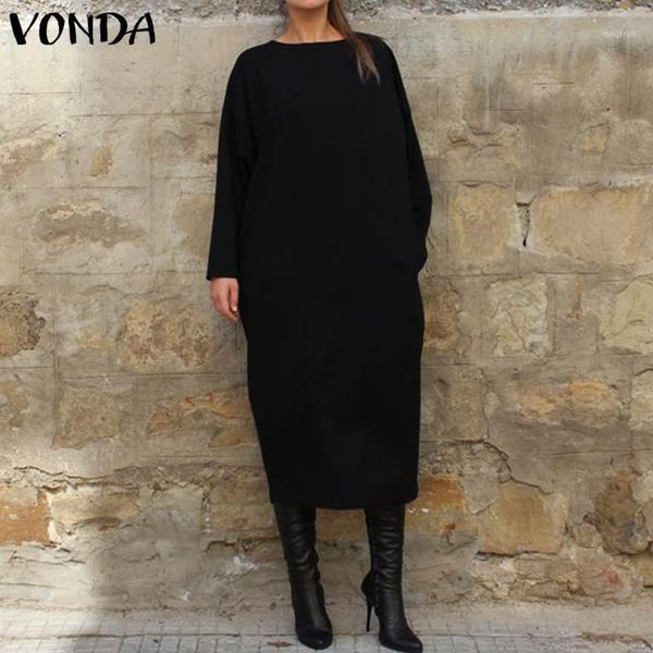 vonda women autumn long dress fashion round neck long sleeve shirt dress 5xl vestidos plus size robe femme women's tunics1, Black;gray
vonda women autumn long dress fashion round neck long sleeve shirt dress 5xl vestidos plus size robe femme women's tunics1, Black;gray