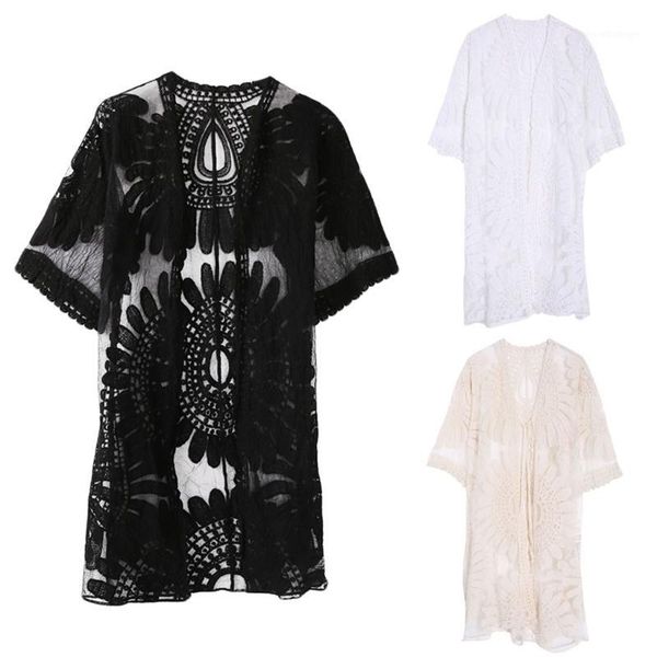 edcrfv 1pc beach cover up floral embroidery trendy bikini swimwear summer women robe cardigan bathingsuit 3 colors1, Tan;black
edcrfv 1pc beach cover up floral embroidery trendy bikini swimwear summer women robe cardigan bathingsuit 3 colors1, Tan;black