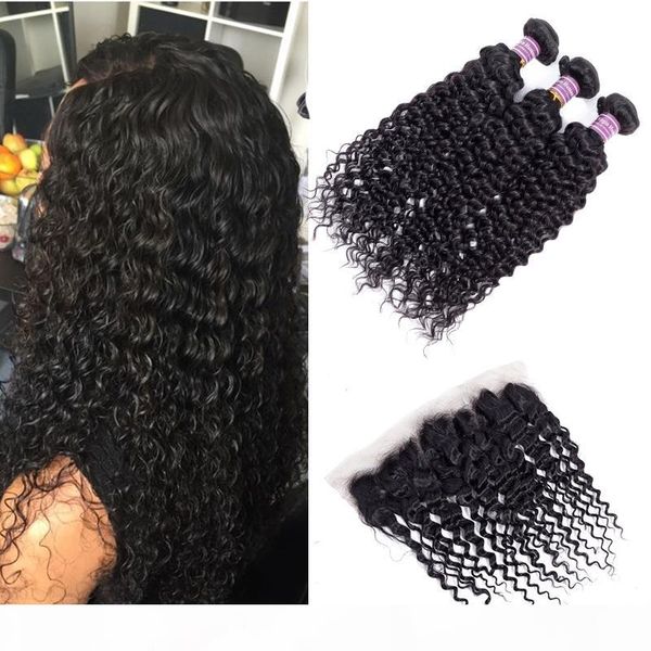selling brazilian virgin hair extensions raw unprocessed indian deep wave bundles with lace frontal ear to ear remy human hair weave, Black
selling brazilian virgin hair extensions raw unprocessed indian deep wave bundles with lace frontal ear to ear remy human hair weave, Black