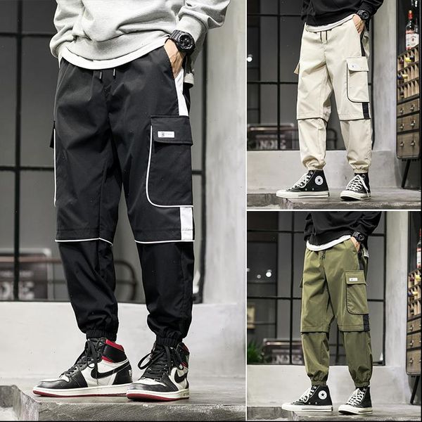 cargo pants men streetwear hip hop men loose joggers sweatpants plus size track pants pocket elastic waist full length trousers, Black
cargo pants men streetwear hip hop men loose joggers sweatpants plus size track pants pocket elastic waist full length trousers, Black