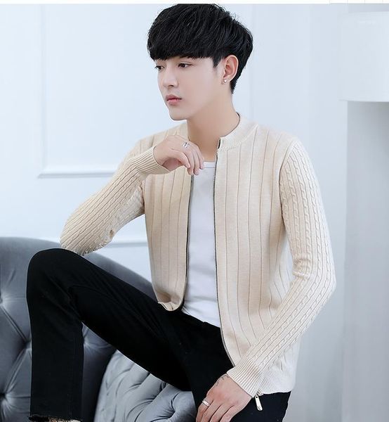 2020 new sweater men's cardigan tide solid color warm knitted sweaters yiyie1, White;black
2020 new sweater men's cardigan tide solid color warm knitted sweaters yiyie1, White;black