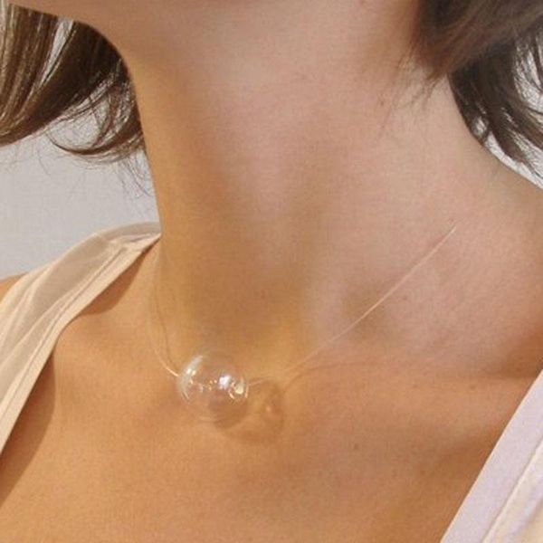 original glass ball blown necklace invisible fish line bubble choker necklace orb pendant short neckace 2020, Golden;silver
original glass ball blown necklace invisible fish line bubble choker necklace orb pendant short neckace 2020, Golden;silver