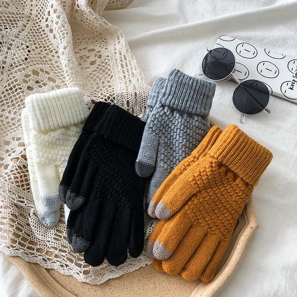 2020 korean style kintting golves women winter solid warm streetwear basic elastic female golves, Blue;gray
2020 korean style kintting golves women winter solid warm streetwear basic elastic female golves, Blue;gray