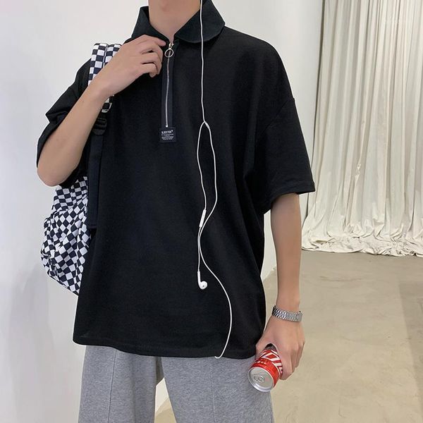 men's polos 2021 comfortable super fire ins trend color matching loose korean personality short-sleeved cotton shirt1, White;black
men's polos 2021 comfortable super fire ins trend color matching loose korean personality short-sleeved cotton shirt1, White;black