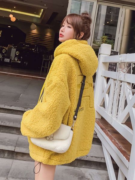 lambskin sweater women's autumn / winter 2020 new hooded pullover loose korean version thickened and cashmere medium length, Black
lambskin sweater women's autumn / winter 2020 new hooded pullover loose korean version thickened and cashmere medium length, Black