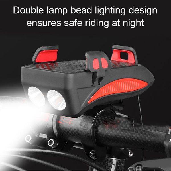 4 in 1 bicycle phone holder led bike headlight usb charge treasure with horn waterproof bike accessories cycling front light
4 in 1 bicycle phone holder led bike headlight usb charge treasure with horn waterproof bike accessories cycling front light