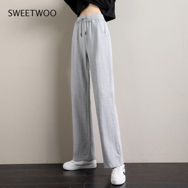 running pants sports casual autumn women loose straight trousers high waist solid color wide-leg cotton, Black;blue
running pants sports casual autumn women loose straight trousers high waist solid color wide-leg cotton, Black;blue