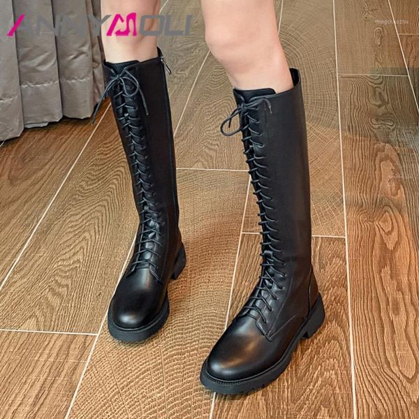 boots annymoli real leather platform mid heels knee high motorcycle women shoes block zip lace up long black1, Black
boots annymoli real leather platform mid heels knee high motorcycle women shoes block zip lace up long black1, Black