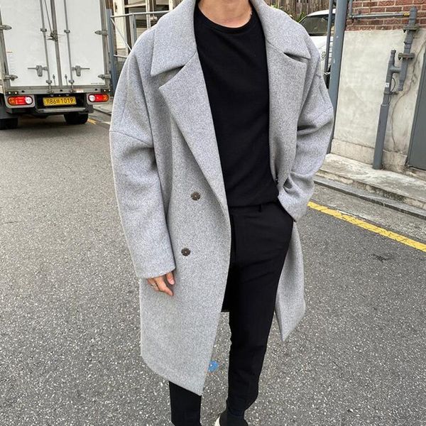 korean style woolen coat men's fashion solid color casual long woolen coat men overcoat loose oversize mens m-2xl, Black
korean style woolen coat men's fashion solid color casual long woolen coat men overcoat loose oversize mens m-2xl, Black